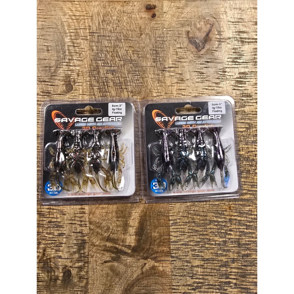 Savage Gear 3D Crayfish 3in Floating Lures Watermelon Craw Spray Grass 2927 2928